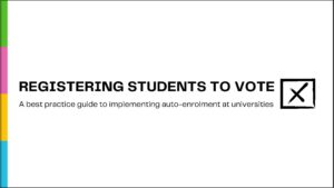 Cover image for Registering Students to Vote report from Purpose Union